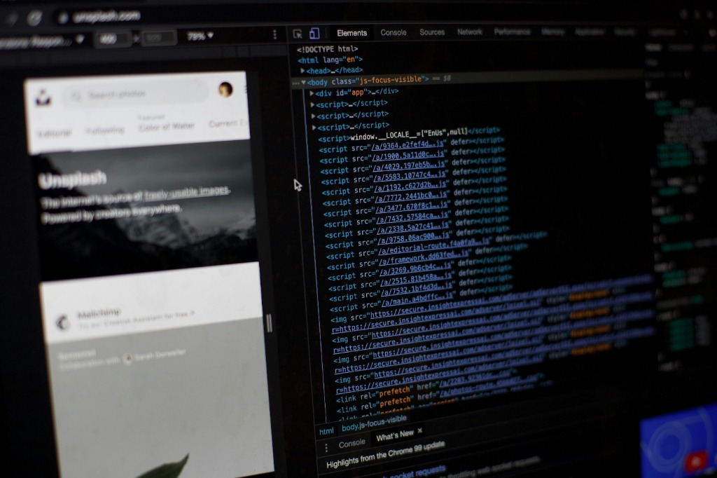 Web code development illustration